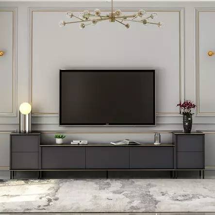 TV-bänk Hanah Home Imaj Antracit Spånskiva 180x45,2x35 cm - TV-bänkar - 8683743528066 - 1