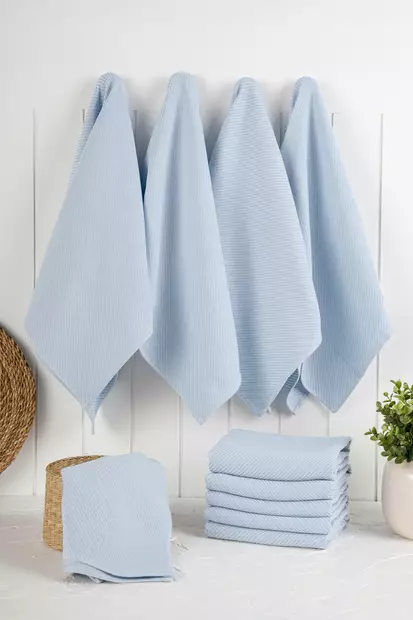 Kökshandduk Set Hermia Eloise Ljusblå Bomull Polyester 10 Delar - Kökstextilier - 8684283207466 - 1