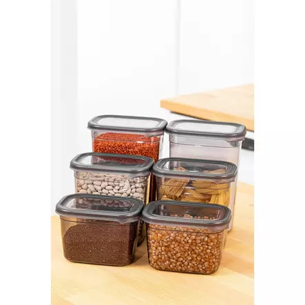 Förvaringslåda Set Hermia Antracit Plast 6 Delar - Matlådor och matförvaringsbehållare - 8683742868866 - 2