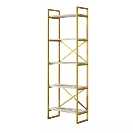 Bokhylla Hanah Home Vg3 Ge Marmormönster Spånskiva 58x175x30 cm - Bokhyllor - 8684282134886 - 1