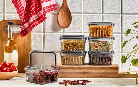 Förvaringslåda Set Hermia Transparent Plast 6 Delar - Matlådor och matförvaringsbehållare - 8684282826446 - 1