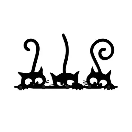 Väggkrok i metall, svart, 60 cm x 37 cm x 2 cm, hållbar, lätt att montera - Krokar och konsoler - 8684282463276 - 1