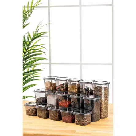 Förvaringslåda Set Hermia Antracit Plast 15 Delar - Plastlådor och förvaringslådor - 8683742869016 - 1