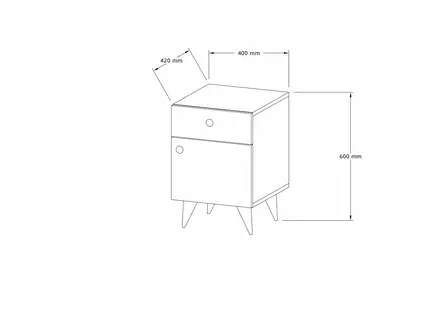 Sängbord Hanah Home Pila Vit Spånskiva 40x60x42 cm - Nattduksbord - 8683342946346 - 1