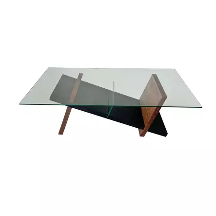 Soffbord Hanah Home Livello Svart Kastanj Härdat Glas Massiv Furu 105x31x65 cm - Soffbord - 8684283311026 - 1