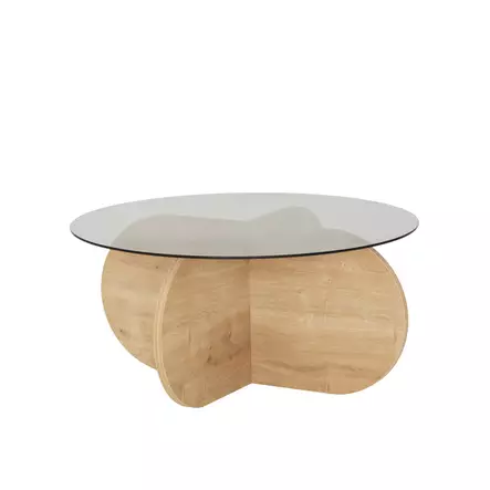 Soffbord Hanah Home Bubble Ek Härdat Glas Spånskiva 75x35x75 cm - Soffbord - 8683742112136 - 1