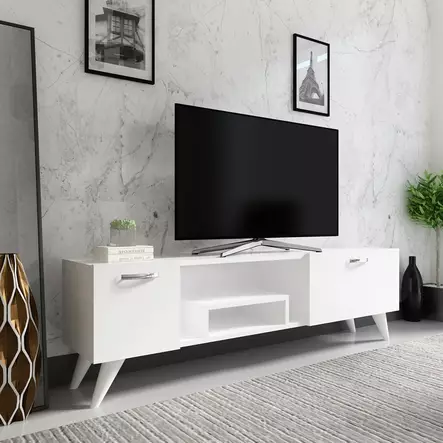 TV-bänk Hanah Home Irma Vit Spånskiva 150x41,6x29,6 cm - TV-bänkar - 8683743473106 - 2