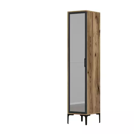 Garderob Hanah Home Kumsal R Valnöt Antracit Spånskiva 40x47,5x201,4 cm - Garderober - 8684282088776 - 1
