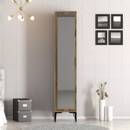Garderob Hanah Home Kumsal R Valnöt Spånskiva 40x47,5x201,4 cm - Garderober - 8684282088806 - 2