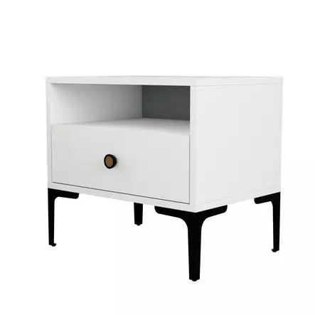 Sängbord Hanah Home Lizbon 535 Vit Spånskiva 56x50,8x40 cm - Nattduksbord - 8683743327706 - 1