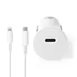 Billaddare | 20 W | 1.67 / 2.22 / 3.0 A | Antal utgångar: 1 | Port typ: USB-C | Lightning 8-Pin (Lös) Kabel | 1.00 m | Automatiskt val av Spänning - Bilbatteriladdare - 5412810334636 - 10