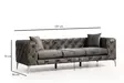 3-sits soffa Atelier del Sofa Como Antracit Polyester 237x90x70 cm - Soffor - 8683342445726 - 8