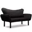 2-sits bäddsoffa Atelier del Sofa Chatto Svart Bomullsfodrad Polyestertyg 150x75x70 cm - Bäddsoffor - 8681875569506 - 4