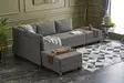 Hörnbäddsoffa Atelier del Sofa Fly Brun Polyester 210x280x70 cm - Soffor - 8681875112436 - 2