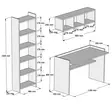 Skrivbord Hanah Home Hera Vit Spånskiva 118x80x58 cm 48,6x160x22 cm 90x25,6x22 cm - Bokhyllor - 8681875808216 - 4