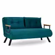 2-sits bäddsoffa Atelier del Sofa Sando Petrolgrön Polyester 175x133x41 cm - Bäddsoffor - 8683342388856 - 2