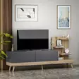 TV-bänk Hanah Home Dizayn Antracit Valnöt Spånskiva 180x82x37 cm - TV-bänkar - 8682870375826 - 2
