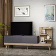 TV-bänk Hanah Home Dizayn Antracit Valnöt Spånskiva 180x82x37 cm - TV-bänkar - 8682870375826 - 3