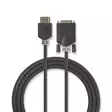 HDMI kabel | HDMI Kontakt | DVI-D 24+1-Pin Hane | 1080p | Guldplaterad | 2.00 m | Rak | PVC | Antracit | Låda - HDMI-kablar - 5412810264346 - 1