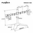 Skärm Fäste | 2 Skärmar | 15 - 32 " | 75x75 / 100x100 | Fullständigt justerbar - Nedis produkter - 5412810442836 - 80