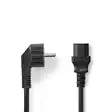 Strömkabel | Strömkontakt Hane | IEC-320-C13 | Vinklat | Rak | Nickelplaterad | 10.0 m | Rund | PVC | Svart | Kuvert - Strömkablar och kontakter - 5412810281336 - 1