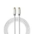 Satellite & Antenn kabel | F Hane | F Hane | Guldplaterad | 90 dB | 75 Ohm | Enskaligt skydd | 1.00 m | Rund | PVC | Vit | Låda - Antennkablar - 5412810320646 - 75
