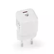 Väggladdare | 20 W | PD3.0 20W | Snabbladdnings funktion | 1.67 A / 2.22 A / 3.0 A | Antal utgångar: 1 | USB-C | Automatiskt val av Spänning | Vit - Nätladdare - 5412810397686 - 1