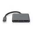USB-C Adapter | 2-in-1 | USB 3.2 Gen 1 | USB-C Hane | 2x HDMI | 4K@30Hz | 0.10 m | Rund | Nickelplaterad | PVC | Svart | Låda - Dator och nätverk - 5412810411566 - 11