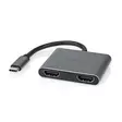 USB-C Adapter | 2-in-1 | USB 3.2 Gen 1 | USB-C Hane | 2x HDMI | 4K@30Hz | 0.10 m | Rund | Nickelplaterad | PVC | Svart | Låda - Dator och nätverk - 5412810411566 - 41