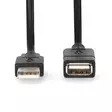 USB-kabel | USB 2.0 | USB-A Hane | USB-A Hona | 480 Mbps | Nickelplaterad | 3.00 m | Rund | PVC | Svart | Label - Dator och nätverk - 5412810421466 - 10