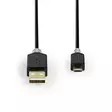 USB-kabel | USB 2.0 | USB-A Hane | USB Micro-B Hane | 480 Mbps | Guldplaterad | 2.00 m | Rund | PVC | Antracit | Låda - Dator och nätverk - 5412810263516 - 10