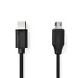 USB-kabel | USB 2.0 | USB-C Hane | USB Micro-B Hane | 60 W | 480 Mbps | Nickelplaterad | 1.00 m | Rund | PVC | Svart | Label - Dator och nätverk - 5412810421756 - 1