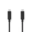 USB-kabel | USB 3.2 Gen 1 | USB-C Hane | USB-C Hane | 60 W | 4K@60Hz | 5 Gbps | Nickelplaterad | 3.00 m | Rund | PVC | Svart | Låda - Dator och nätverk - 5412810422166 - 1