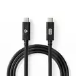 USB-kabel | USB 3.2 Gen 2 | USB-C Hane | USB-C Hane | 100 W | 4K@60Hz | 10 Gbps | Nickelplaterad | 1.00 m | Rund | PVC | Svart | Låda - Dator och nätverk - 5412810316106 - 1