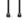 USB-kabel | USB 3.2 Gen 2 | USB-C Hane | USB-C Hane | 100 W | 4K@60Hz | 10 Gbps | Nickelplaterad | 1.00 m | Rund | PVC | Svart | Låda - Dator och nätverk - 5412810316106 - 10