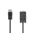 VGA-kabel | DisplayPort Hane | VGA Hane | Nickelplaterad | Maximal upplösning: 1080p | 2.00 m | Rund | PVC | Svart | Label - Dator och nätverk - 5412810420926 - 1