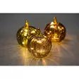Glaspumpa med LED-belysning 9 cm assorterad Finnlumor - Dekorativ pumpa i glas med timer (inkl. batterier) - LED-ljus och lyktor - 6410416580326 - 3