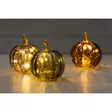 Glaspumpa med LED-belysning 9 cm assorterad Finnlumor - Dekorativ pumpa i glas med timer (inkl. batterier) - LED-ljus och lyktor - 6410416580326 - 1