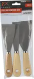 FX Tools Spackelset 3?delar – rostfria blad 30/50/70?mm och ergonomiskt trähandtag - Murning och plattsättning - 8711295889516 - 1