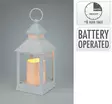 Vit LED-lykta 23cm varm ljus med timer – stämningsfull batteridriven dekorationsbelysning - LED-ljus och lyktor - 8719987175756 - 1
