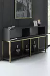 Konsolbord Hanah Home Lord Antracit Guld Spånskiva 150x80x30 cm - Byråer och skåp - 8684282483946 - 3