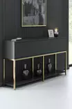 Konsolbord Hanah Home Lord Antracit Guld Spånskiva 150x80x30 cm - Byråer och skåp - 8684282483946 - 2