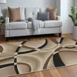 Matta Conceptum Woopamuk198 Beige Svart Brun Krämvit Bomull Polyester 80x120 cm - Små mattor och gångmattor - 8683743506286 - 3