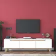 TV-bänk Hanah Home D1 2472 Vit Valnöt Spånskiva 180x48,6x35 cm - TV-bänkar - 8683743678426 - 2