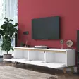 TV-bänk Hanah Home D1 2472 Vit Valnöt Spånskiva 180x48,6x35 cm - TV-bänkar - 8683743678426 - 5
