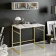 Skrivbord Hanah Home Gama Vit Guld Spånskiva 90x75x60 cm - Skrivbord - 8681875920796 - 2