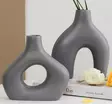 Vas Set Aberto Design Iskandinav Grå Keramik 15x4x19 cm 16x4x15 cm - Hängande blomkrukor och vaser - 8684282698166 - 1