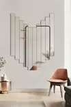 Spegel Hanah Home Rectangular Stripe Silver Akryl 50x40 cm - Speglar - 8684282469506 - 2