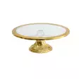 Tårtfat, guld, 30 cm, 14 cm, hållbart, lyxigt, elegant - Serveringsfat - 8682870941816 - 1