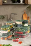 Förvaringslåda Set Hermia Grön Plast 19 Delar - Matlådor och matförvaringsbehållare - 8684283210466 - 3